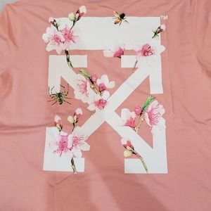 Off White Pink Floral print tee